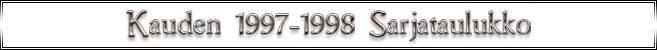 Kauden 1997-1998 Sarjataulukko