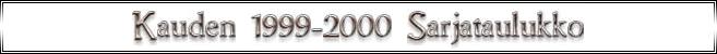 Kauden 1999-2000 Sarjataulukko