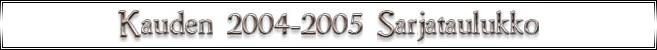 Kauden 2004-2005 Sarjataulukko